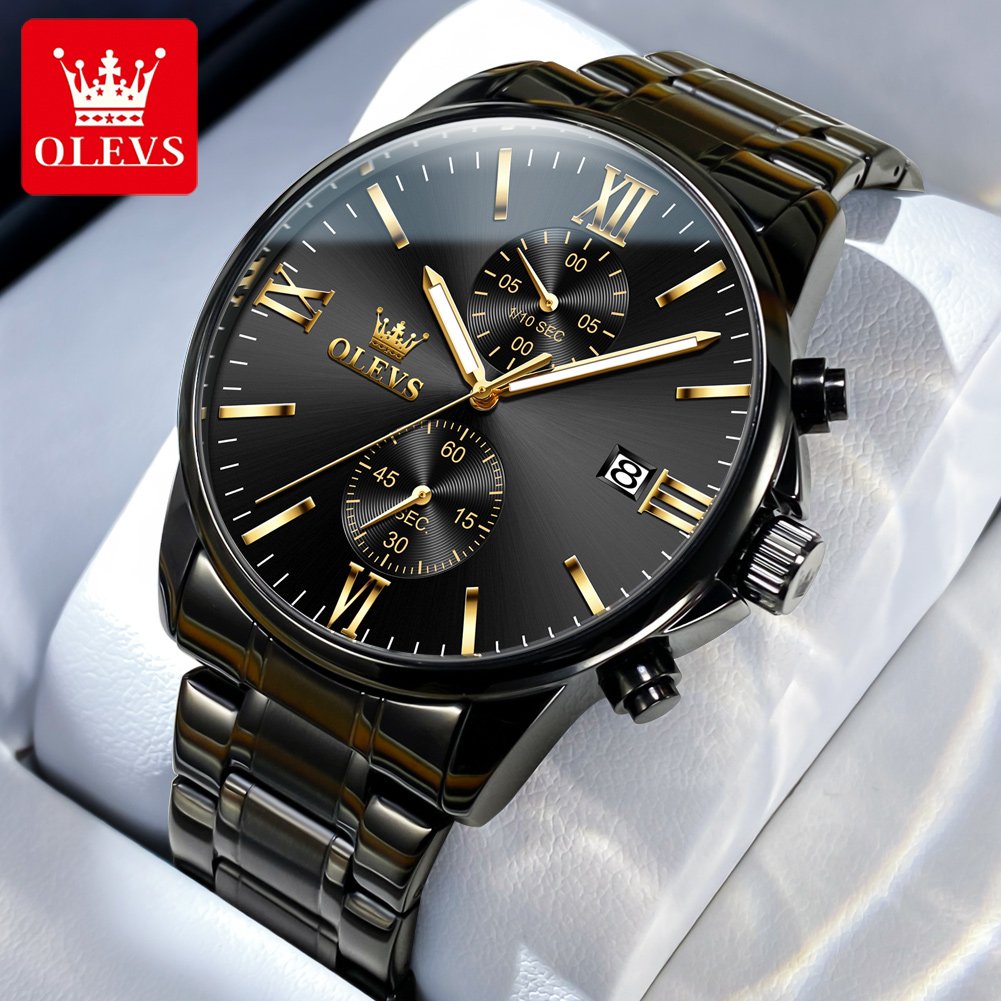 Luxury Watch Investment - OLEVS 2886 montre à Quartz noire