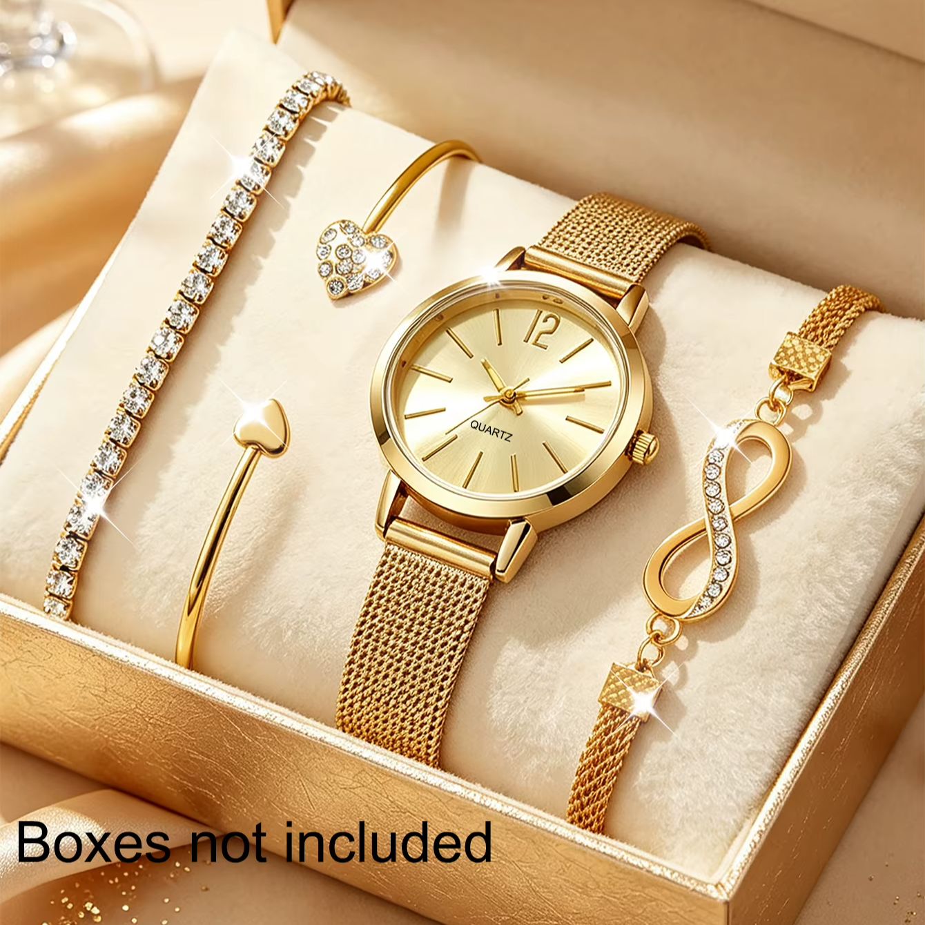 Luxury Watch Gift For Her - Ensemble de 4 montres rondes compactes