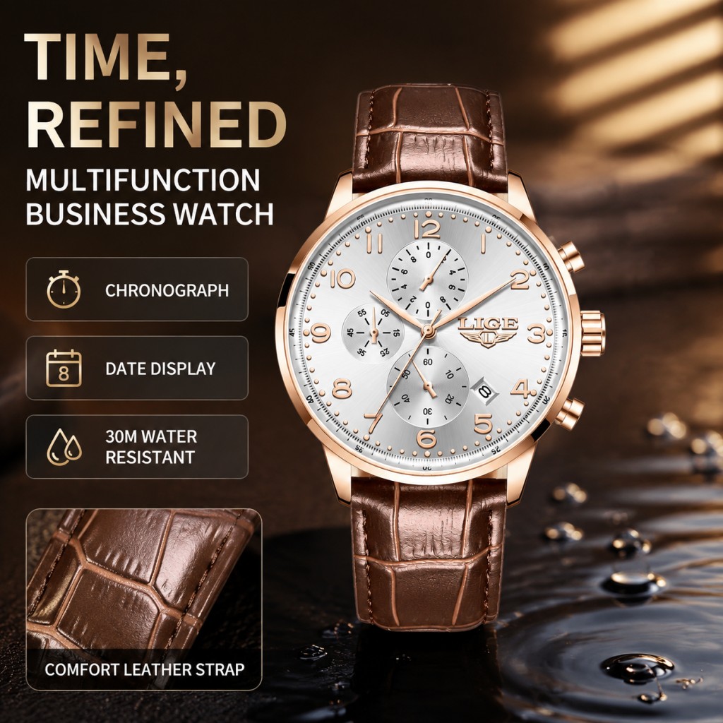 Luxury Watch Top 10 - LIGE Nouvelle Montre Homme Tendance Marque